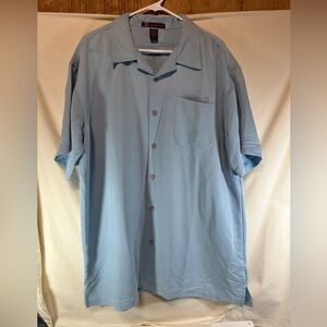 Harrington men’s light blue short sleeve W/pocket button down shirt XL